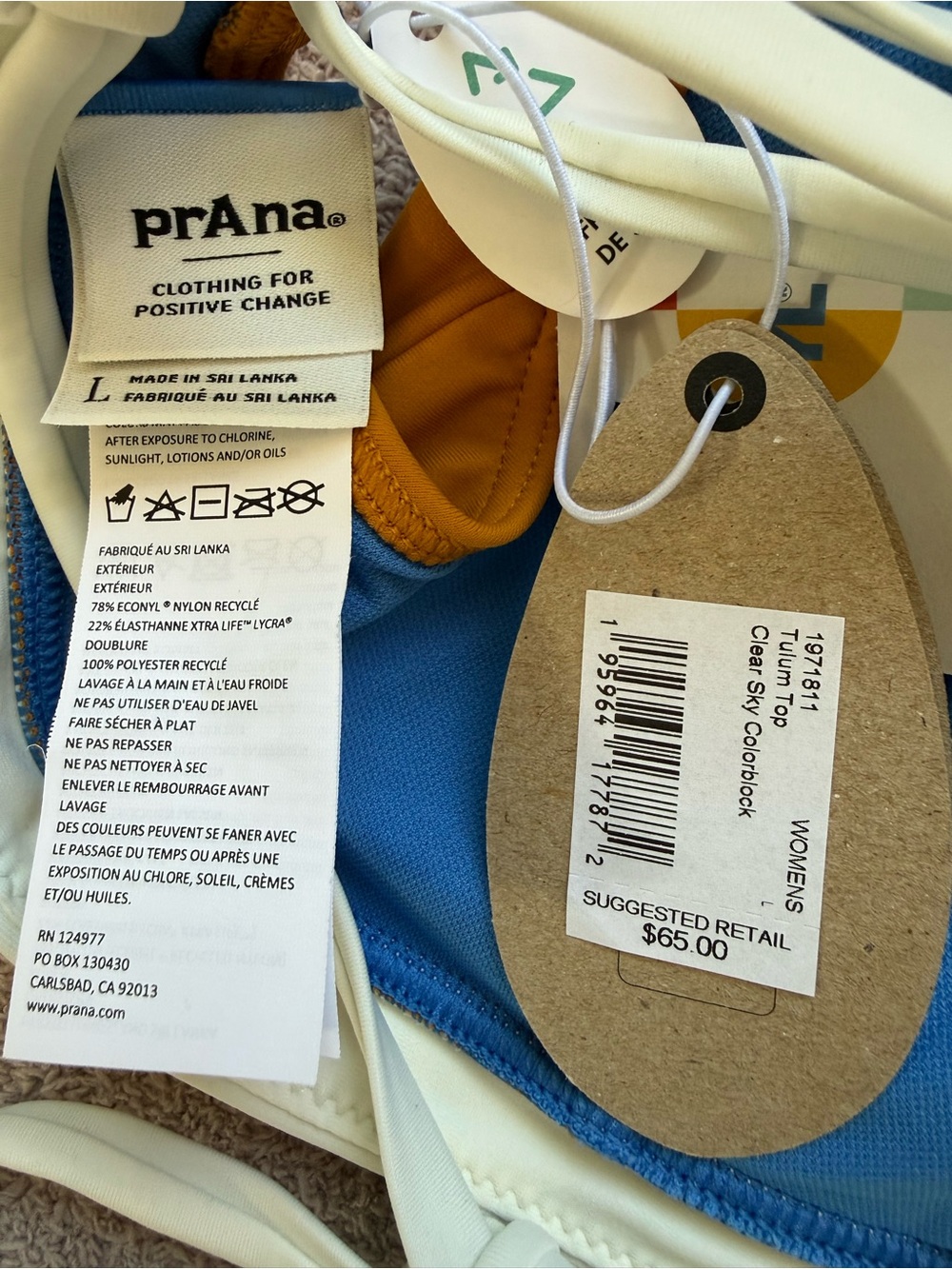 prAna - SWIM SET - TULUM TOP CLEAR SKY COLORBLOCK / ATALIA BOTTOM DEEP SOLSTICE - Picture 9 of 11